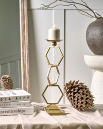 Beliani Candle Holder Ardee Metal 44 Cm Gold - thumbnail 2