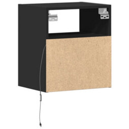 Berkfield Wall-Mounted Bedside Cabinets With Led Lights 2 Pcs Black - thumbnail 8