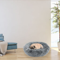 Actiaspet Dog Cat Bed Fluffy Donut Kitten Puppy Pet Cushion Calming Mattress M (Grey) - thumbnail 4