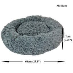 Actiaspet Dog Cat Bed Fluffy Donut Kitten Puppy Pet Cushion Calming Mattress M (Grey) - thumbnail 3