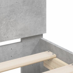 Berkfield Bed Frame Without Mattress With Headboard Concrete Grey 90X200 Cm - thumbnail 8