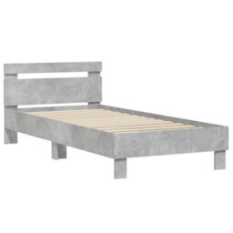 Berkfield Bed Frame Without Mattress With Headboard Concrete Grey 90X200 Cm - thumbnail 3