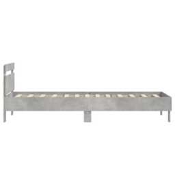 Berkfield Bed Frame Without Mattress With Headboard Concrete Grey 90X200 Cm - thumbnail 6