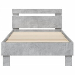 Berkfield Bed Frame Without Mattress With Headboard Concrete Grey 90X200 Cm - thumbnail 5