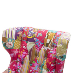 Beliani Wingback Chair Molde Fabric Fuchsia Pink - thumbnail 5