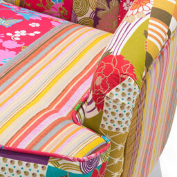 Beliani Wingback Chair Molde Fabric Fuchsia Pink - thumbnail 6