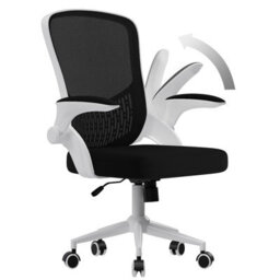 Onemill Ergonomic Office Desk Chair With Flip-Up Armrests And Lumbar Support-White