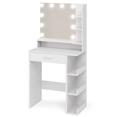 Mondeer Dressing Table W/ Mirror & 10 Led Bulbs Adjustable Lighting Brightness - image 1