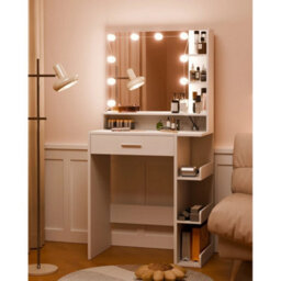 Mondeer Dressing Table W/ Mirror & 10 Led Bulbs Adjustable Lighting Brightness - thumbnail 5