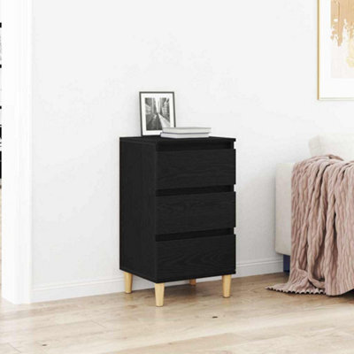 Berkfield Bedside Cabinet Black Oak 40X35X70 Cm Engineered Wood - image 1
