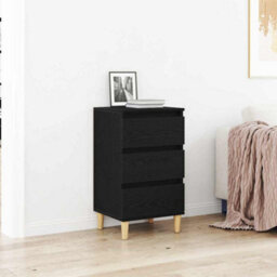 Berkfield Bedside Cabinet Black Oak 40X35X70 Cm Engineered Wood