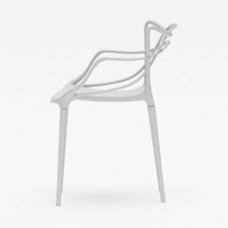 White Pisa Plastic Dining Chair Lattice Back Indoor Outdoor Use - thumbnail 2