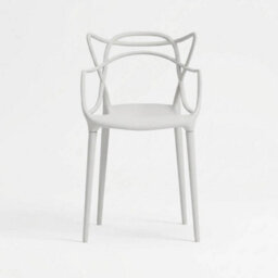 White Pisa Plastic Dining Chair Lattice Back Indoor Outdoor Use - thumbnail 3