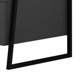 Fwstyle Dark Grey 1 Drawer Bedside Table Nightstand Black Metal - thumbnail 5