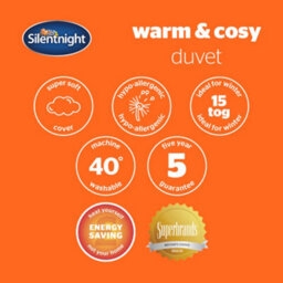 Silentnight Warm & Cosy 15 Tog, White, Double - thumbnail 9