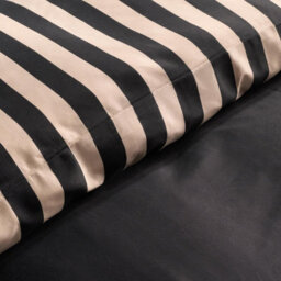 Ohs Stripe Edge Bedding Set Microfibre Duvet Cover With Pillowcase, Black/stone - Double - thumbnail 3