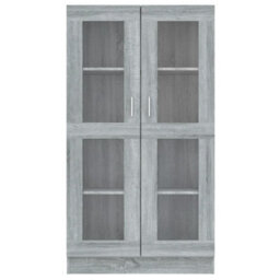 Berkfield Vitrine Cabinet Grey Sonoma 82.5X30.5X150 Cm Engineered Wood - thumbnail 3