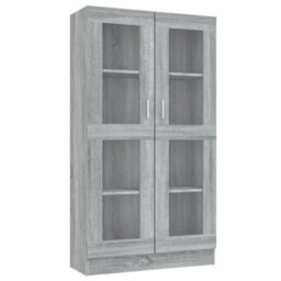 Berkfield Vitrine Cabinet Grey Sonoma 82.5X30.5X150 Cm Engineered Wood - thumbnail 2