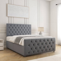 Bsspoke Maya Divan Bed Steel Plush Velvet 24Inch Headboard & 20Inch Footboard No Mattress No Drawers In 3Ft 4Ft 4Ft6 5Ft 6Ft - thumbnail 3