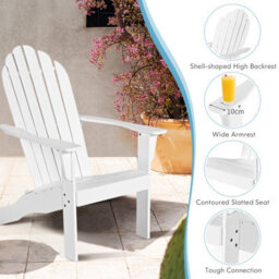 Costway Adirondack Chair Acacia Wood Adirondack Lounger Chair W/ Slatted Seating - thumbnail 4