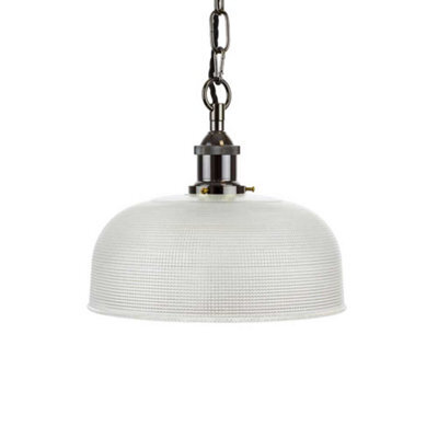 Du Maurier Prismatic Stepped Dome Glass Pendant Light - Black Nickel - Se Home - image 1