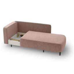 Solo Sofa Bed With Sleeping Function And Storage Compartment Polyurethane Foam Wooden Metal Legs 162X93X97Cm Grey Left - thumbnail 6
