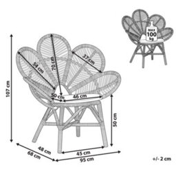 Beliani Peacock Chair Florentine Rattan Natural - thumbnail 3