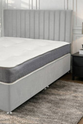 "Knight Sleep Emily Silver Naples 2Ft6 Bed Set With Orthopaedic Mattress, No Drawers & 24""headboard - Small Single" - thumbnail 2