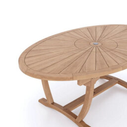 Eterna Rimini Teak Garden Outdoor Dining Table & 6 Seat Chair Set - With Cream Cushions - thumbnail 6