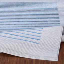 Livabliss Lustro-Modern Grey Blue Beige Striped Living Dining Bedroom Rug 160 X 220 Cm Easy Care, Non Shedding - thumbnail 4