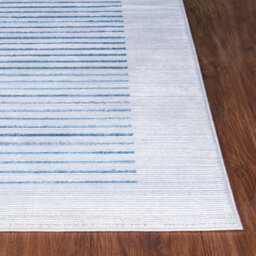 Livabliss Lustro-Modern Grey Blue Beige Striped Living Dining Bedroom Rug 160 X 220 Cm Easy Care, Non Shedding - thumbnail 5