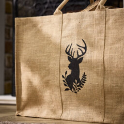 Dibor Traditional Hazelwood Stag Hessian Firewood Log Storage Jute Bag - thumbnail 2