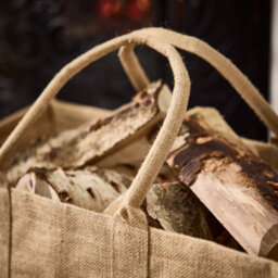 Dibor Traditional Hazelwood Stag Hessian Firewood Log Storage Jute Bag - thumbnail 4