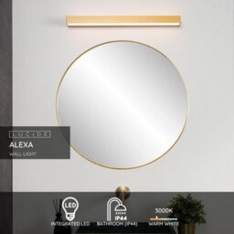Lucide Alexa 8W Led Over Mirror Light Matt Gold - thumbnail 2