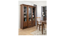 Arte Kent Chestnut 168Cm Tall Display Cabinet - 5-Door Glass Showcase With 2 Drawers - thumbnail 2