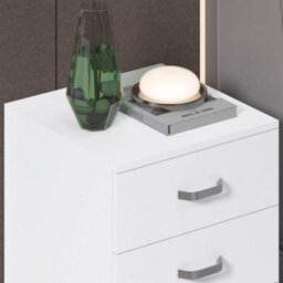 Fwstyle Tunis White 3 Drawer Chest Of Drawers Modern Bedroom Furniture (H) 56Cm (W) 40Cm (D) 40Cm - thumbnail 2