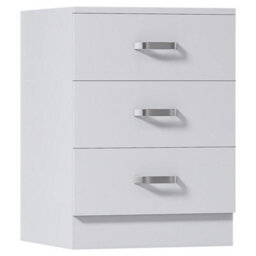 Fwstyle Tunis White 3 Drawer Chest Of Drawers Modern Bedroom Furniture (H) 56Cm (W) 40Cm (D) 40Cm - thumbnail 6