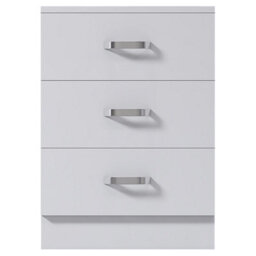 Fwstyle Tunis White 3 Drawer Chest Of Drawers Modern Bedroom Furniture (H) 56Cm (W) 40Cm (D) 40Cm - thumbnail 7