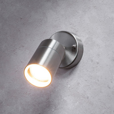 Litecraft Pack Of 2 Kenn Stainless Steel Adjustable Outdoor Wall Lights - image 1