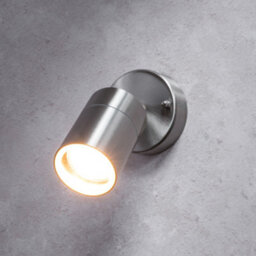 Litecraft Pack Of 2 Kenn Stainless Steel Adjustable Outdoor Wall Lights - thumbnail 1