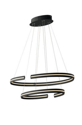 Luminosa Lighting Luminosa Clarke Integrated Led Circular Ceiling Pendant - 80Cm, Black, 4000K