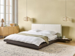 Beliani Bed Boucle Zen 160 X 200 Cm (Eu King Size) Dark Ash Wood - thumbnail 2