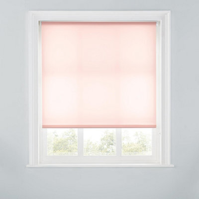 A.unique Home Premium Trimmable Daylight Roller Window Blind - Light Filtering Fabric - 3Ft - Blush Pink - 90Cm (W) X 170Cm (L) - image 1