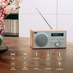 Mains Powered Dab/dab+/fm Radio, Dual Alarm Clock, Bluetooth Speaker With Subwoofer, Usb Mp3 Player, 3.5mm Aux In - August Mb420K - thumbnail 2