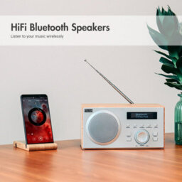 Mains Powered Dab/dab+/fm Radio, Dual Alarm Clock, Bluetooth Speaker With Subwoofer, Usb Mp3 Player, 3.5mm Aux In - August Mb420K - thumbnail 4