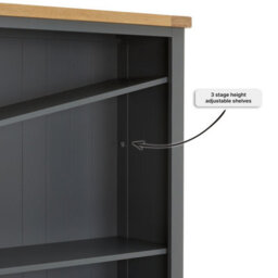 The Furniture Market Marbury Slate Grey Painted Tall Wide Bookcase With 2 Door Cupboard - thumbnail 6