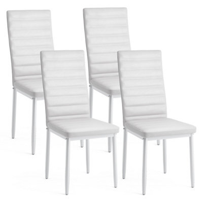 Bealife Faux Leather Dining Chairs Set Of 4, High Back, Modern Design, Metal Legs, For Kitchen & Dining Room - image 1
