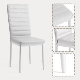 Bealife Faux Leather Dining Chairs Set Of 4, High Back, Modern Design, Metal Legs, For Kitchen & Dining Room - thumbnail 5