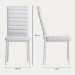 Bealife Faux Leather Dining Chairs Set Of 4, High Back, Modern Design, Metal Legs, For Kitchen & Dining Room - thumbnail 4