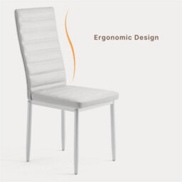 Bealife Faux Leather Dining Chairs Set Of 4, High Back, Modern Design, Metal Legs, For Kitchen & Dining Room - thumbnail 7